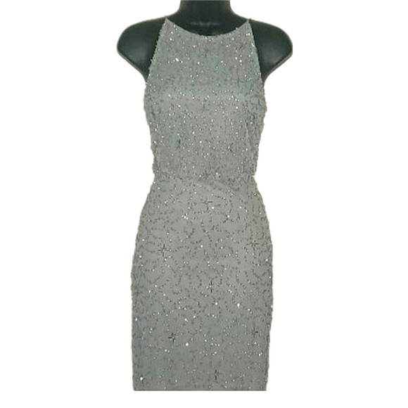 Adriana Papell Silver Evening Dress - Picture 2 of 6